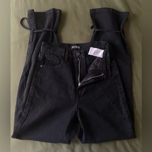 High waisted black denim jeans